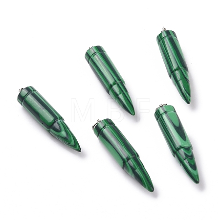 Synthetic Malachite Pointed Pendants G-D850-15-1