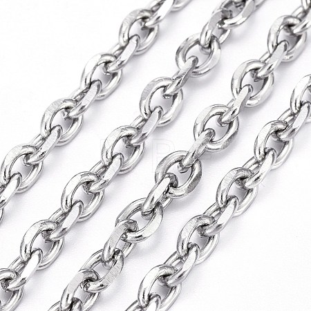 Tarnish Resistant 304 Stainless Steel Cable Chains CHS-P007-27P-03-1