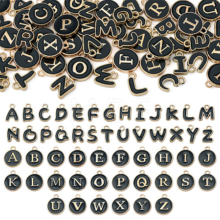 Initial Letter A~Z Alphabet Alloy Enamel Charms ENAM-TA0003-58-1