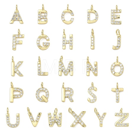 Brass Micro Pave Clear Cubic Zirconia Pendants KK-I476-01G-1