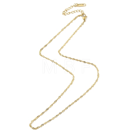 Ion Plating(IP) 304 Stainless Steel Singapore Chain Necklace for Men Women NJEW-M200-08G-1