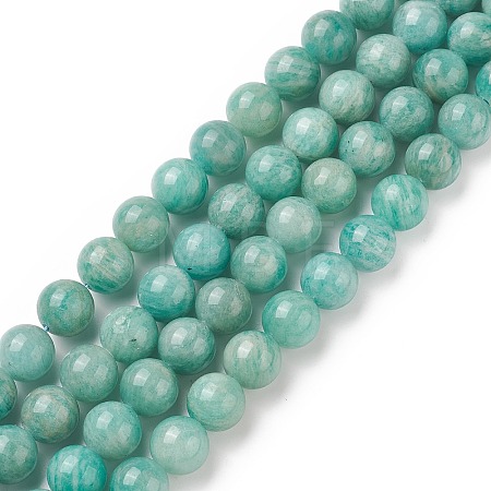 Natural Amazonite Beads Strands G-F461-12-8mm-01-1