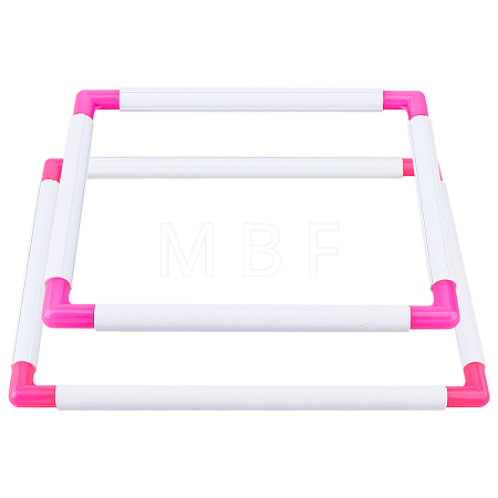 2Pcs 2 Styles Rectangle Plastic Embroidery Hoops TOOL-HS0001-01B-1