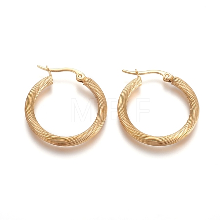 304 Stainless Steel Geometric Hoop Earrings STAS-D171-16B-G-1