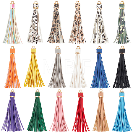 18Pcs PU Leather Tasserl Big Pendants FIND-CL0001-86-1