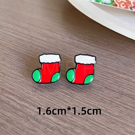 Christmas Theme Resin Stud Earrings FS-WG62E75-08-1