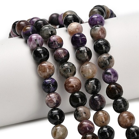Natural Charoite Beads Strands G-G300-A01-8mm-1