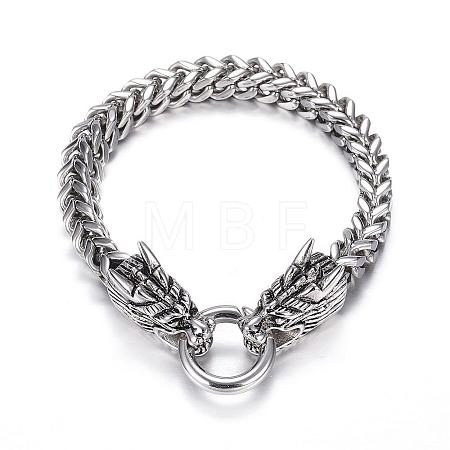Tarnish Resistant 316 Surgical Stainless Steel Curb Chain Bracelets BJEW-G520-25-1