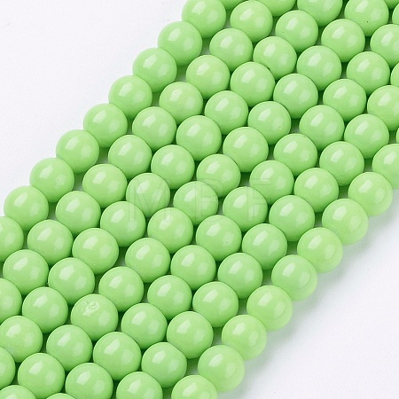 Painted Glass Bead Strands DGLA-S071-6mm-20-1