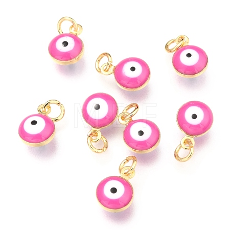 Brass Enamel Charms KK-B024-02G-B-1