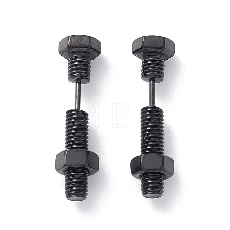 304 Stainless Steel Screw Bolt Ear Taper Stretcher for Woman Men EJEW-F312-08EB-1