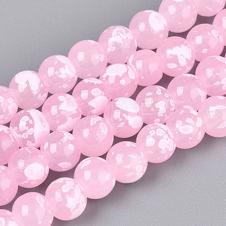 Baking Paint Glass Beads Strands DGLA-N015-6mm-02-1