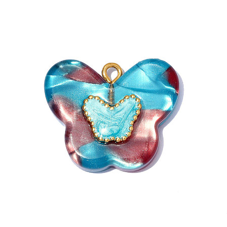 304 Stainless Steel Resin Pendants STAS-OY012-59G-01-1