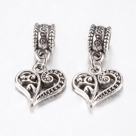 Tibetan Style Alloy European Dangle Charms PALLOY-F199-29AS-1