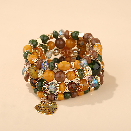 Boho Style Wood Beaded Stretch Bracelet Sets for Women WGE3C3B-29-1