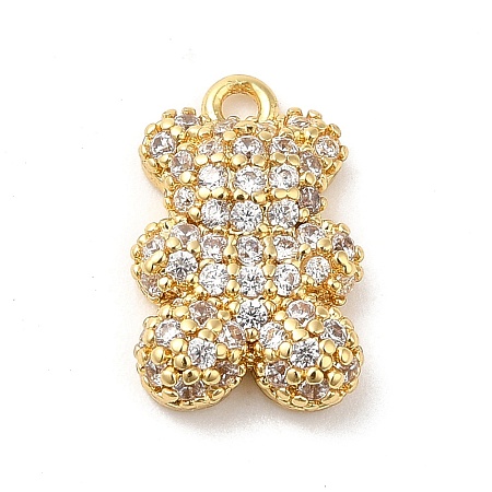 Brass Micro Pave Cubic Zirconia Pendants KK-Q772-05G-1