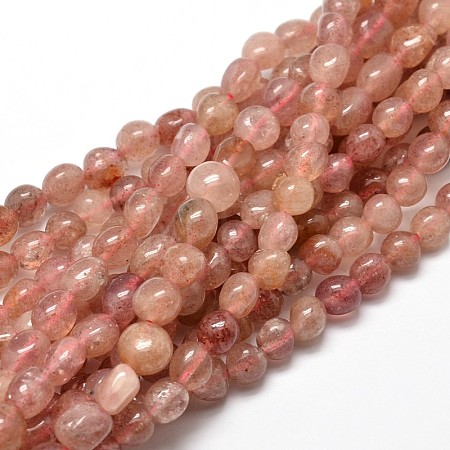 Natural Strawberry Quartz Nuggets Beads Strands G-J335-17-1