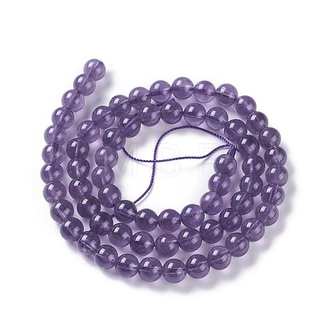 Natural Amethyst Beads Strands G-P428-08-6mm-1