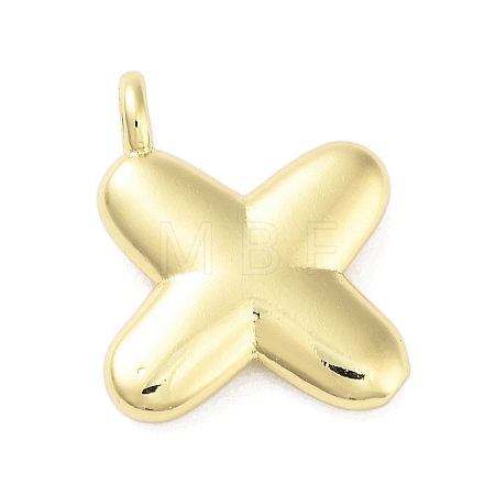 Rack Plating Brass Balloon Letter Pendants KK-C050-01G-X-1