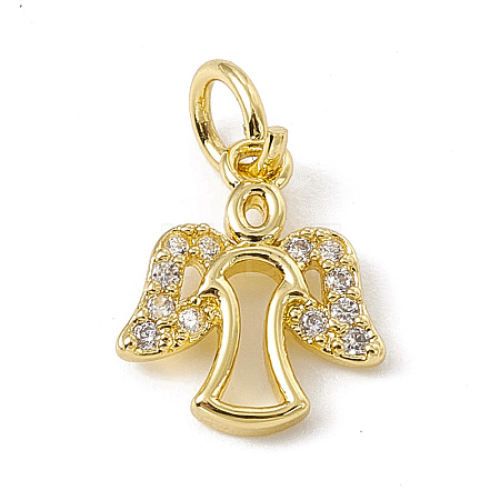 Brass Micro Pave Cubic Zirconia Charms ZIRC-F132-03G-1