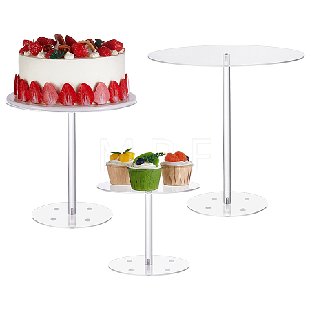 Flat Round Acrylic Cake Display Stands ODIS-WH0331-46-1