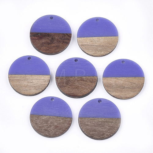 Resin & Walnut Wood Pendants RESI-S358-02B-10-1