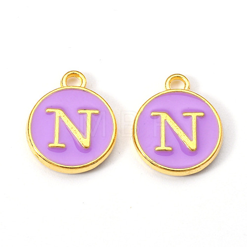 Golden Plated Alloy Enamel Charms ENAM-S118-10N-1