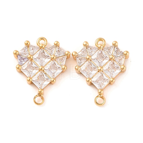 Brass Pave Clear Cubic Zirconia Connector Charms KK-S389-38G-1