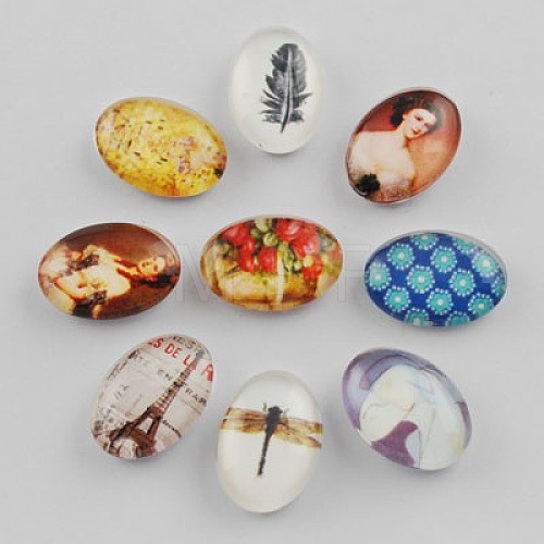 Glass Cabochons X-GLAA-Q029-M15-1