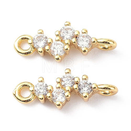 Eco-Friendly Brass Micro Pave Clear Cubic Zirconia Links Connectors X-ZIRC-C022-03G-1