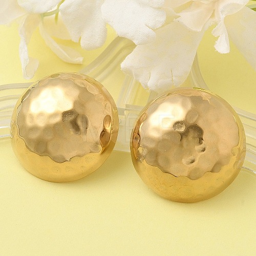 Ion Plating(IP) 304 Stainless Steel Half Round Stud Earrings for Women EJEW-M089-10G-1