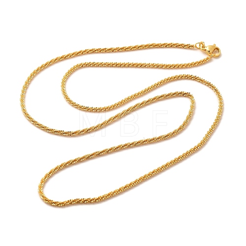 2mm Rack Plating Brass Wheat Chain Necklaces for Women Men MAK-L044-58G-1