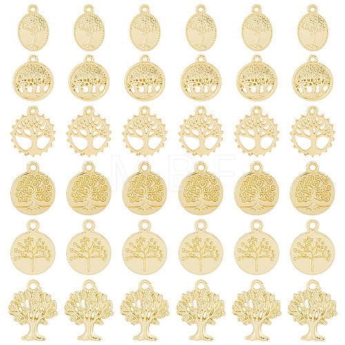 HOBBIESAY 48Pcs 6 Style Alloy Pendants FIND-HY0002-82-1