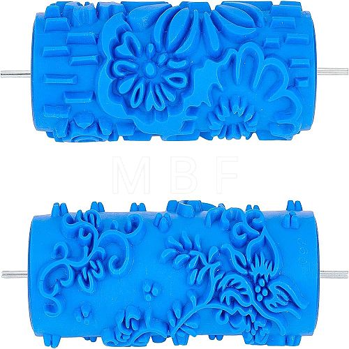Olycraft 2Pcs 2 Style Textured Rubber Rollers DRAW-OC0001-01-1
