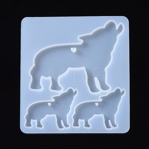 Wolf Pendant Silhouette Silicone Molds X-DIY-I026-15-1