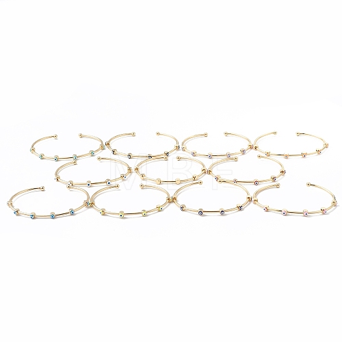 Brass Cuff Bangles BJEW-A134-02G-M-1