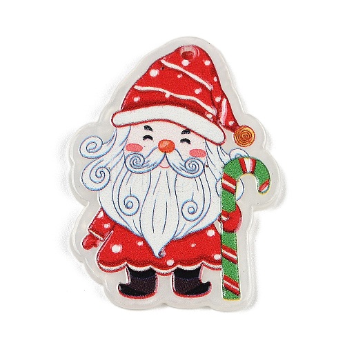 Christmas Theme Opaque Printed Acrylic Pendants SACR-S035-01E-1