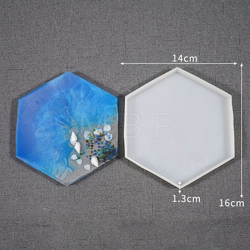 Hexagon Cup Mat Silicone Molds PW-WG43634-08-1