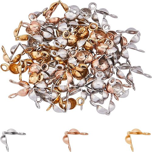 Unicraftale PVD Vacuum Plating 304 Stainless Steel Bead Tips Knot Covers STAS-UN0005-87-1