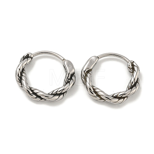 316 Surgical Stainless Steel Hoop Earrings EJEW-D096-19D-AS-1