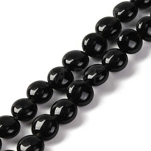 Natural Black Stone Beads Strands G-T047-A17-01-1