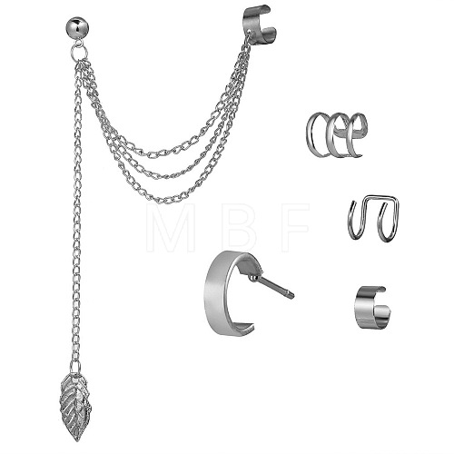 5 Pcs Alloy Cuff Earring Kits for Women WGFA45F-23-1