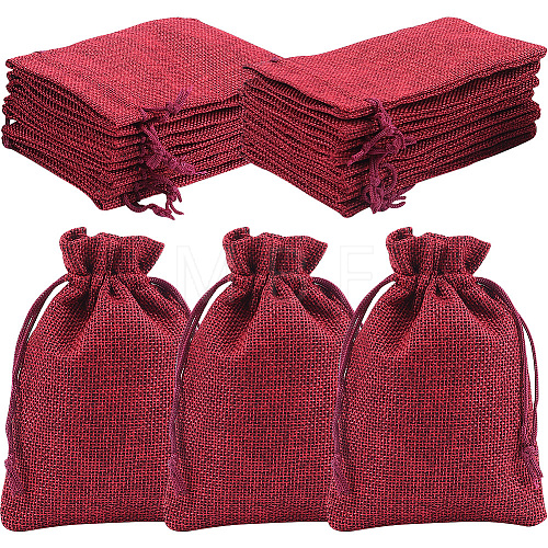 Beebeecraft Polyester Imitation Burlap Packing Pouches Drawstring Bags ABAG-BBC0001-02B-04-1