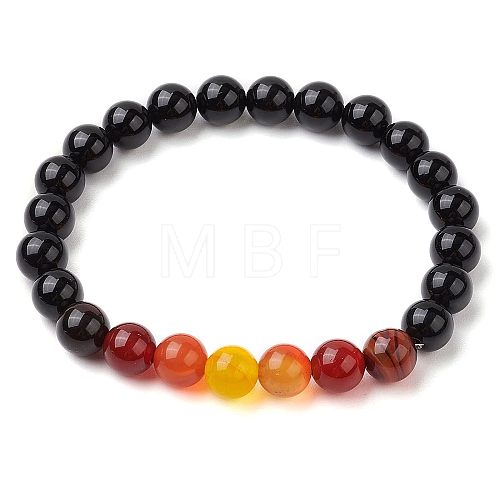 Natural Gemstone Beaded Stretch Bracelets for Women BJEW-TA00536-01-1