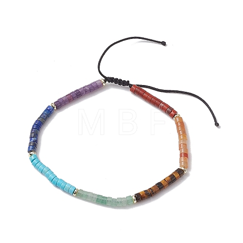 Natural & Synthetic Gemstone Braied Beads Anklets AJEW-AN00611-1