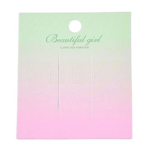 Gradient Color Rectangle Paper Hair Clip Display Cards with Hanging Hole CDIS-T004-19C-1