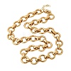 13MM 304 Stainless Steel Textured Round Ring Link Chain Necklaces NJEW-P349-01B-G-4