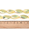 Electroplate Transparent Glass Beads Strands EGLA-N055-02C-4