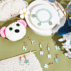 Alloy Enamel Dog & Whale Tail & Leaf & Sakura Flower & Clothes Pendant Locking Stitch Markers HJEW-AB00044-4