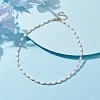 Natural Shell Oval Beaded Necklaces NJEW-JN04626-2